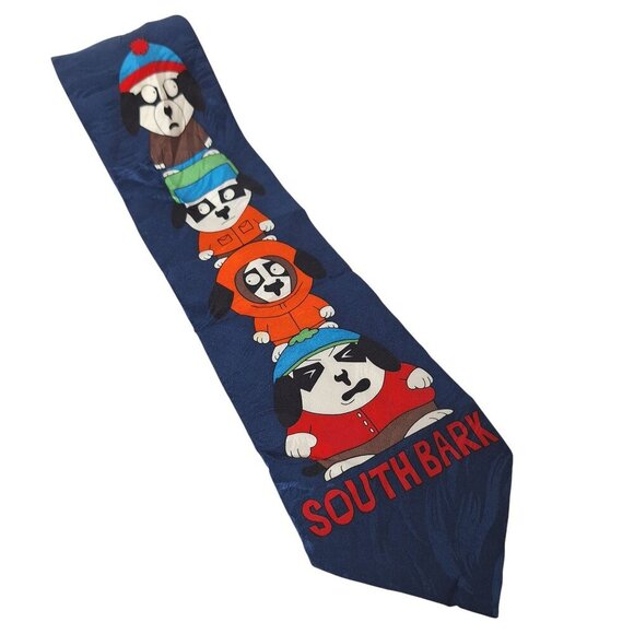 Big Dogs South Bark Parody Humor Funny Cartoon Novelty Silk Necktie - Picture 1 of 7